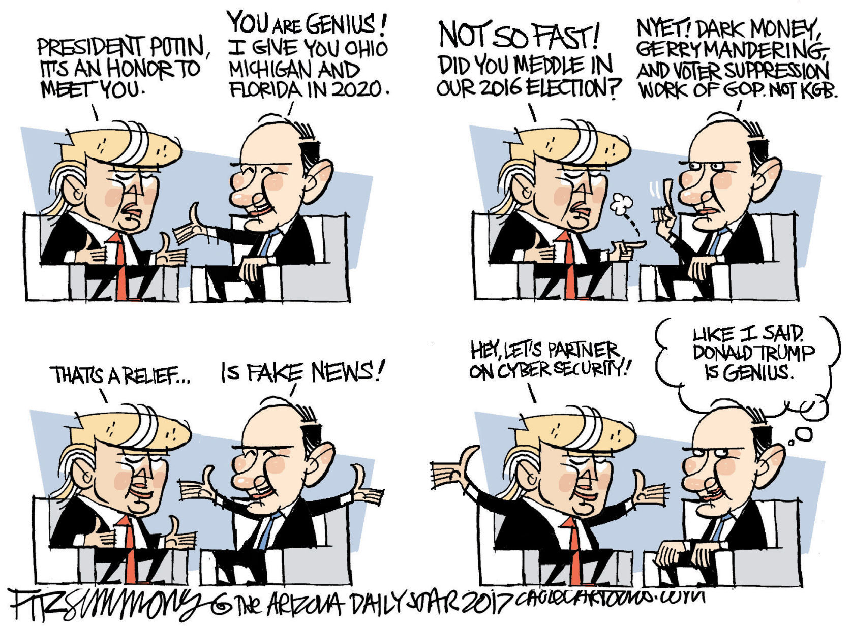 Daily Fitz Cartoon: Trump and Putin